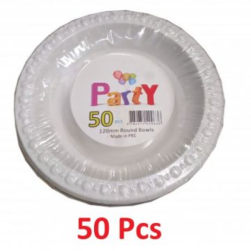 PARTY 120MM ROUND BOWLS 50 PCS