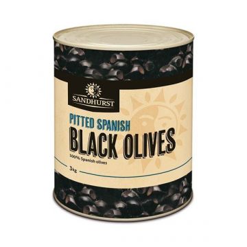 SPANISH PITTED BLACK OLIVES 3KG 